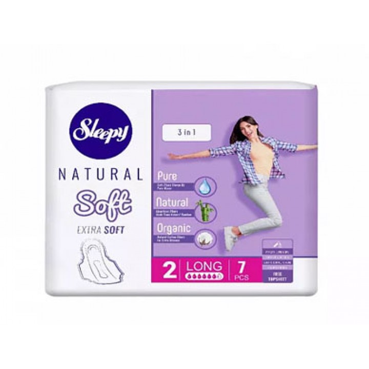 Sleepy Natural Прокладки гигиенические Long Extra soft 280мм 7шт