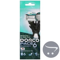 DORCO PACE 6, однораз. станок  (1 шт.) плав. головка, 6 лезвий, увл. полоса,