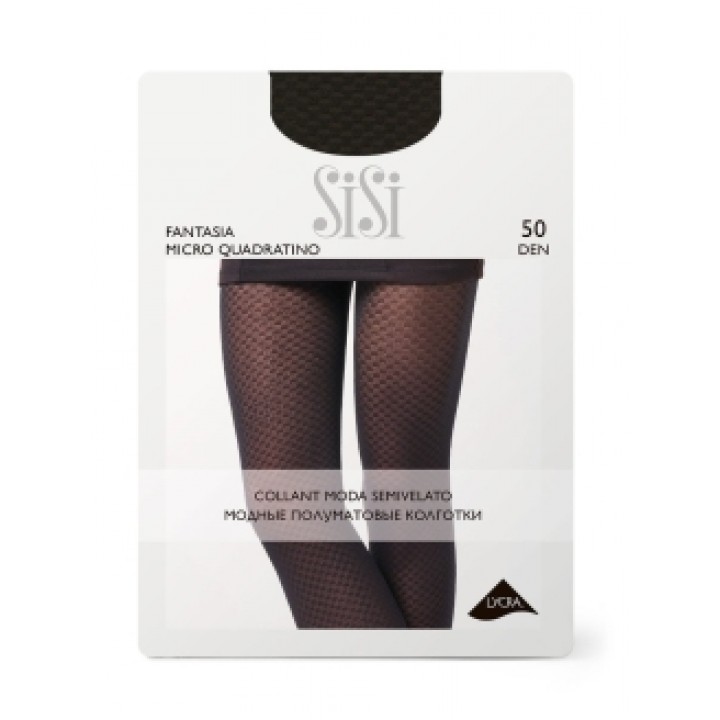 SiSi Колготки FANTASIA MICRO QUADRATINO  Nero 1/2 (S/M)