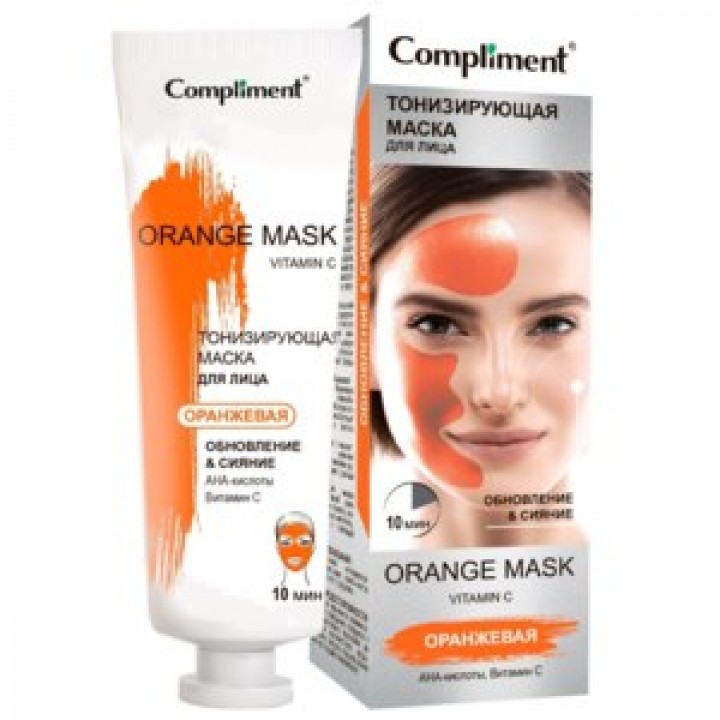 Тимекс Compliment Orange Mask Тонизирующая маска для лица ОРАНЖЕВАЯ Обновление & Сияние, 80мл