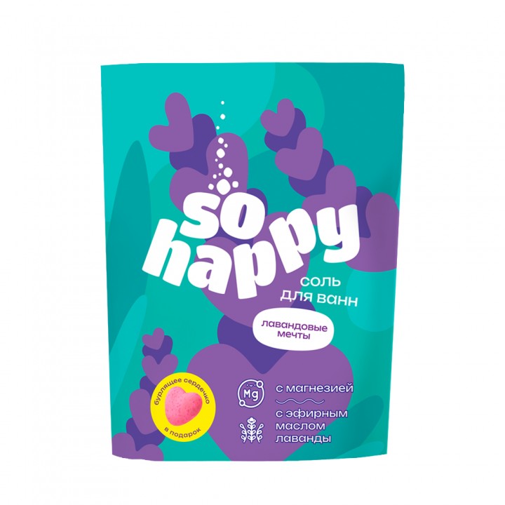 Лаборатория Катрин Соль для ванн "SOHappy" Лавандовые мечты 500г