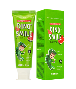 Consly Детская гелевая зубная паста DINO's SMILE c ксилитом и вкусом арбуза, 60г