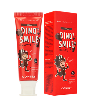 Consly Детская гелевая зубная паста DINO's SMILE c ксилитом и вкусом колы, 60г