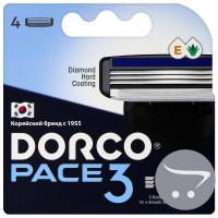 00093 DORCO PACE CROSS 3  бритв. станок + (5 кассет CROSS) с 3 лезвиями, TRC 1005,