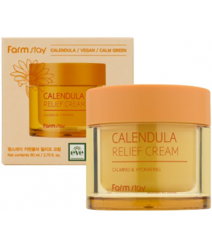 FARMSTAY  КРЕМ ДЛЯ ЛИЦА С ЭКСТРАКТОМ КАЛЕНДУЛЫ CALENDULA RELIEF CREAM, 80 МЛ