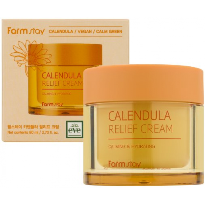 FARMSTAY  КРЕМ ДЛЯ ЛИЦА С ЭКСТРАКТОМ КАЛЕНДУЛЫ CALENDULA RELIEF CREAM, 80 МЛ