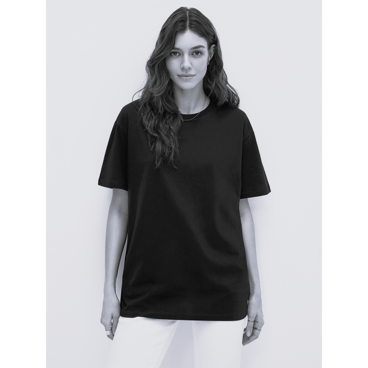 Фуфайка (футболка) женская О_OMSA OmT_D1301 OmT_D1301 Футболка OVERSIZE, COTTON Nero 46/M