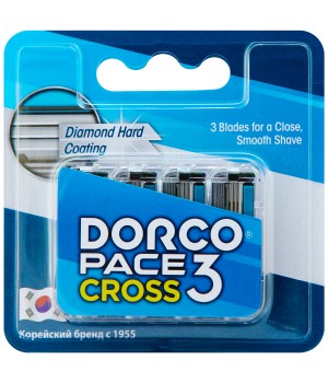 00123 DORCO PACE CROSS 3 (4 шт.) кассеты с 3 лезвиями для станка CROSS, 