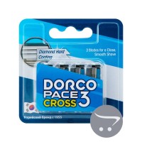 00123 DORCO PACE CROSS 3 (4 шт.) кассеты с 3 лезвиями для станка CROSS,