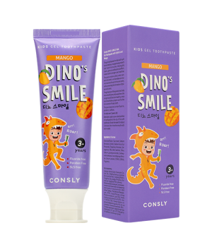 Consly Детская гелевая зубная паста DINO's SMILE c ксилитом и вкусом манго, 60г