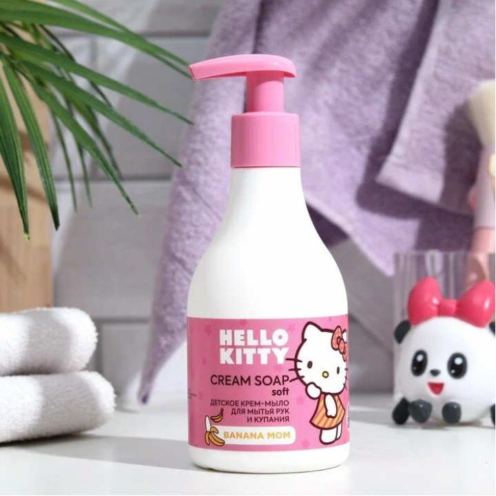 Понти Парфюм Hello Kitty CREAM SOAP SOFT детское крем-мыло для мытья рук и купания Banana Mom