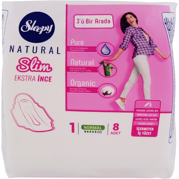 Sleepy Natural Прокладки гигиенические Slim Extra Normal 240мм 8шт