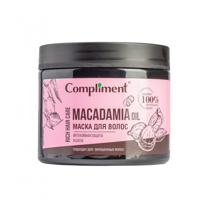 Тимекс Compliment Rich Hair Care Маска для волос Интенсивная защита и блеск MACADAMIA OIL 400 мл