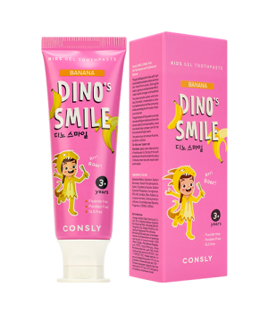 Consly Детская гелевая зубная паста DINO's SMILE c ксилитом и вкусом банана, 60г