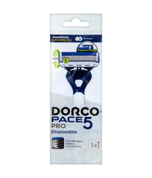 13079 DORCO PACE 5 PRO NEW, однораз. станок  (1 шт.) 5 лезвий, плав. головка, увл. полоса,  